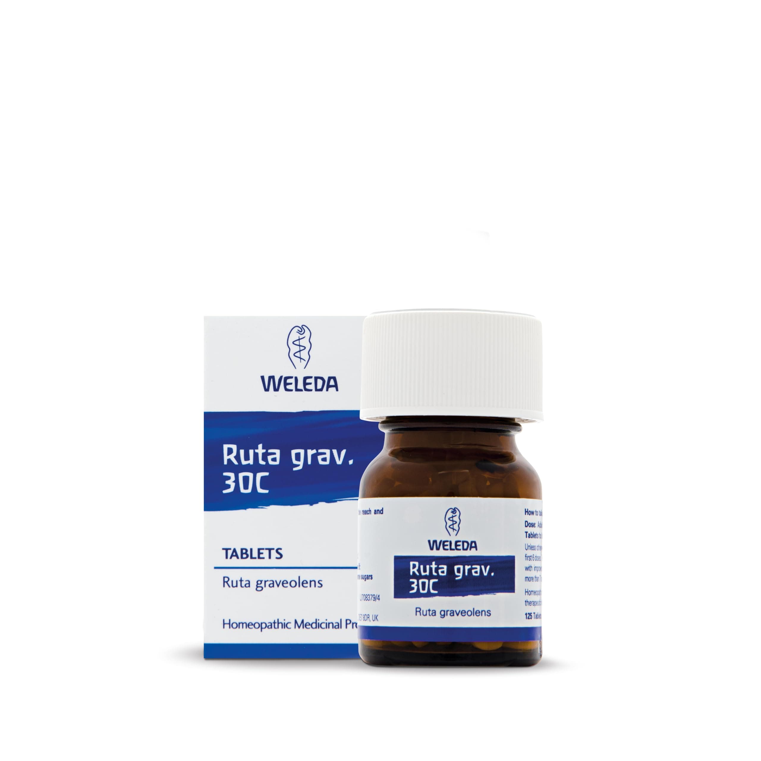 Weleda Ruta Grav. 30C, Homeopathic Medicinal Product, Ruta Graveolens 30C, Vegetarian, 125 Tabs