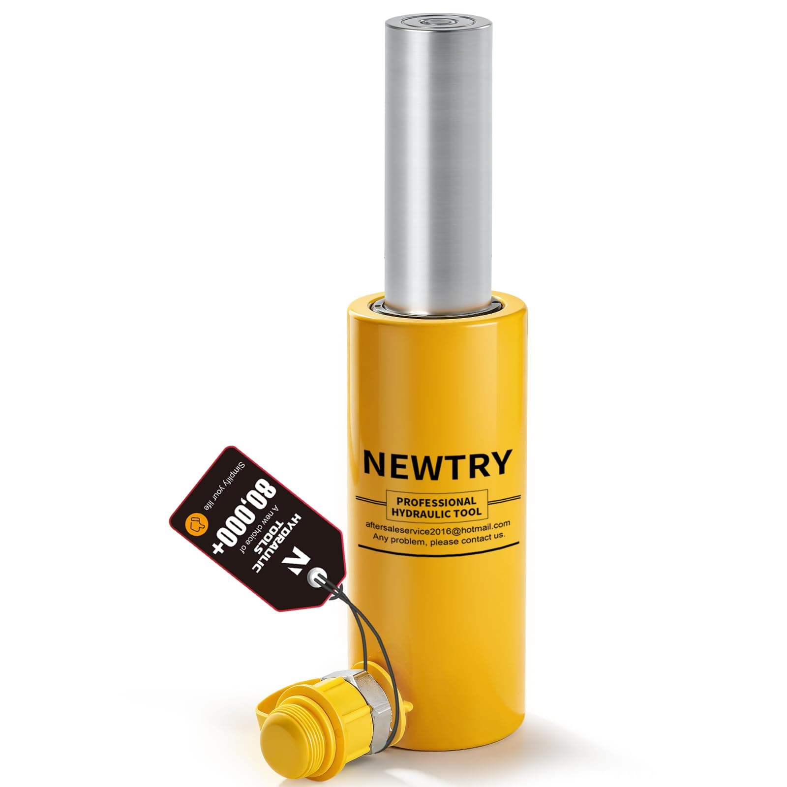 NEWTRY 10 ton Hydraulic Cylinder Long Jack 4” Stroke Porta Power Ram Jack Lifting Cylinder Retract Automatically for Shipbuilding Bridge Construction