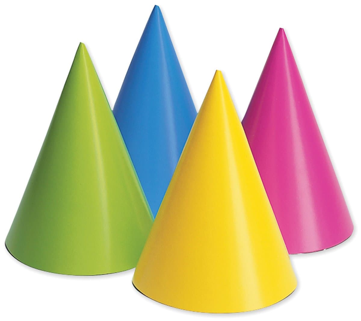 Creative Converting Neon Party Hats, Colors may vary, 8 Pieces