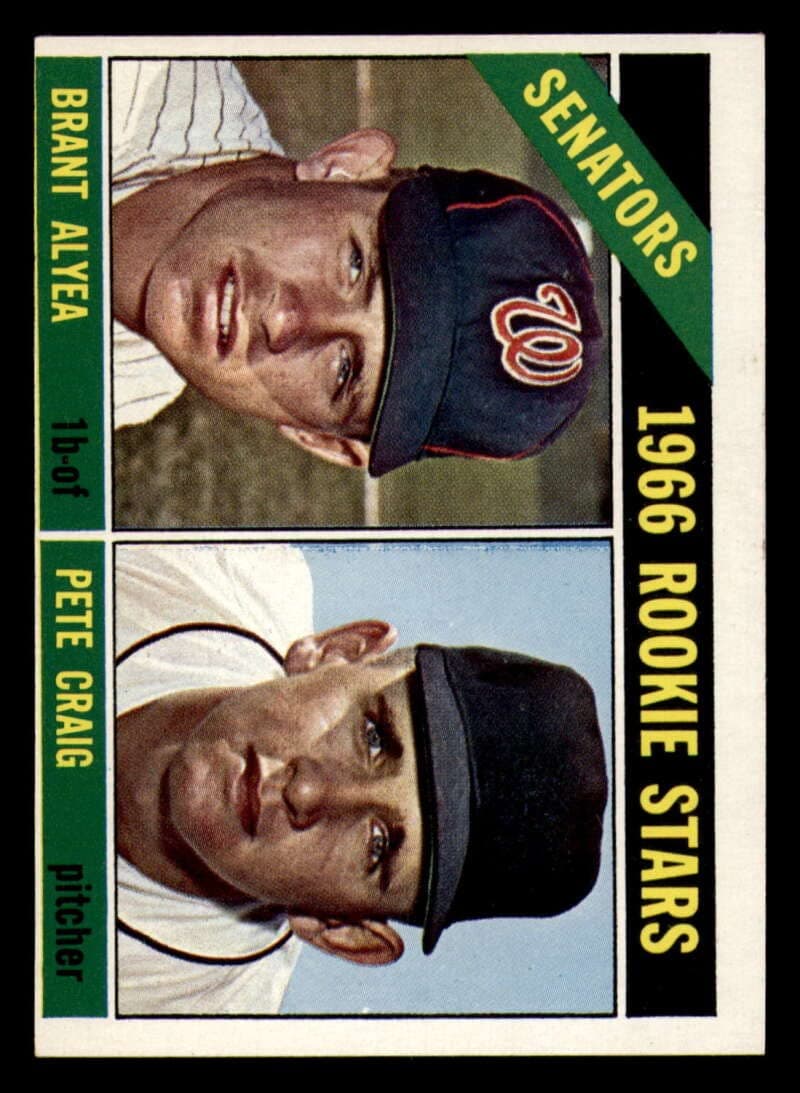 Baseball MLB 1966 Topps #11 Brant Alyea/Pete Craig Senators Rookies miscut RC Rookie Senators
