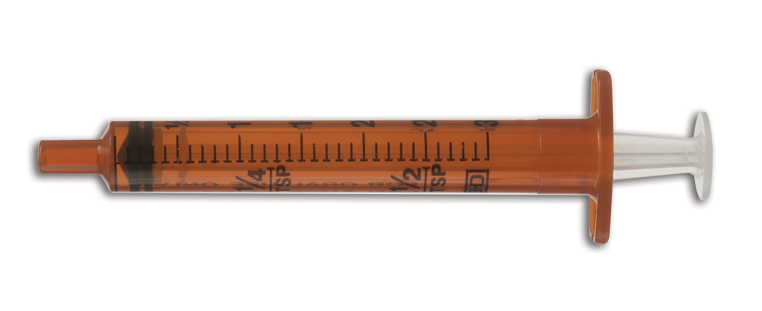 Medical Systems 305209 Oral Syringe with Tip Cap, Non-Sterile, 10 mL Capacity, Amber (Pack of 500)