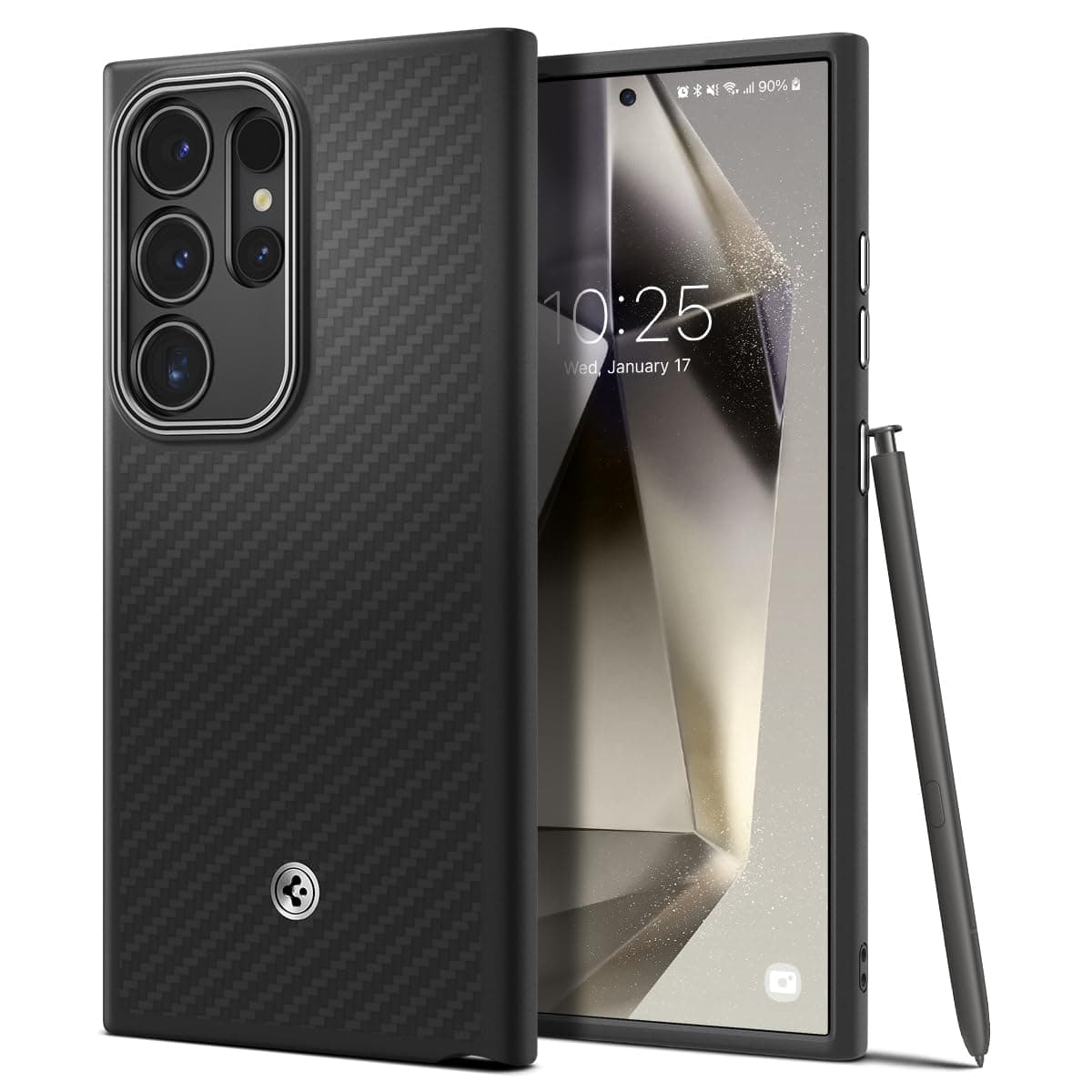 Enzo Aramid Case Compatible with Samsung Galaxy S24 Ultra - Matte Black