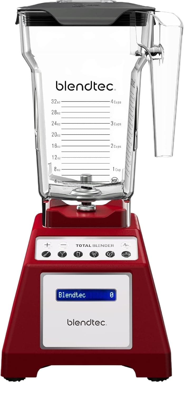 Blendtec Total Classic Original Blender & 75 oz FourSide Jar - Kitchen Blender Bundle - Red
