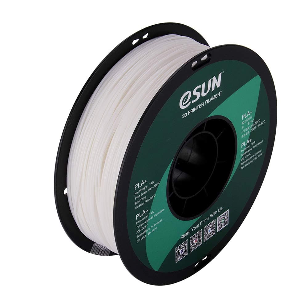 eSUN PLA+ Filament 1.75mm | Crack Resistant - Smooth Finish PLA | Filament For FDM 3D Printers | PLA PLUS Roll Tolerance Within +/-0.05mm (White)