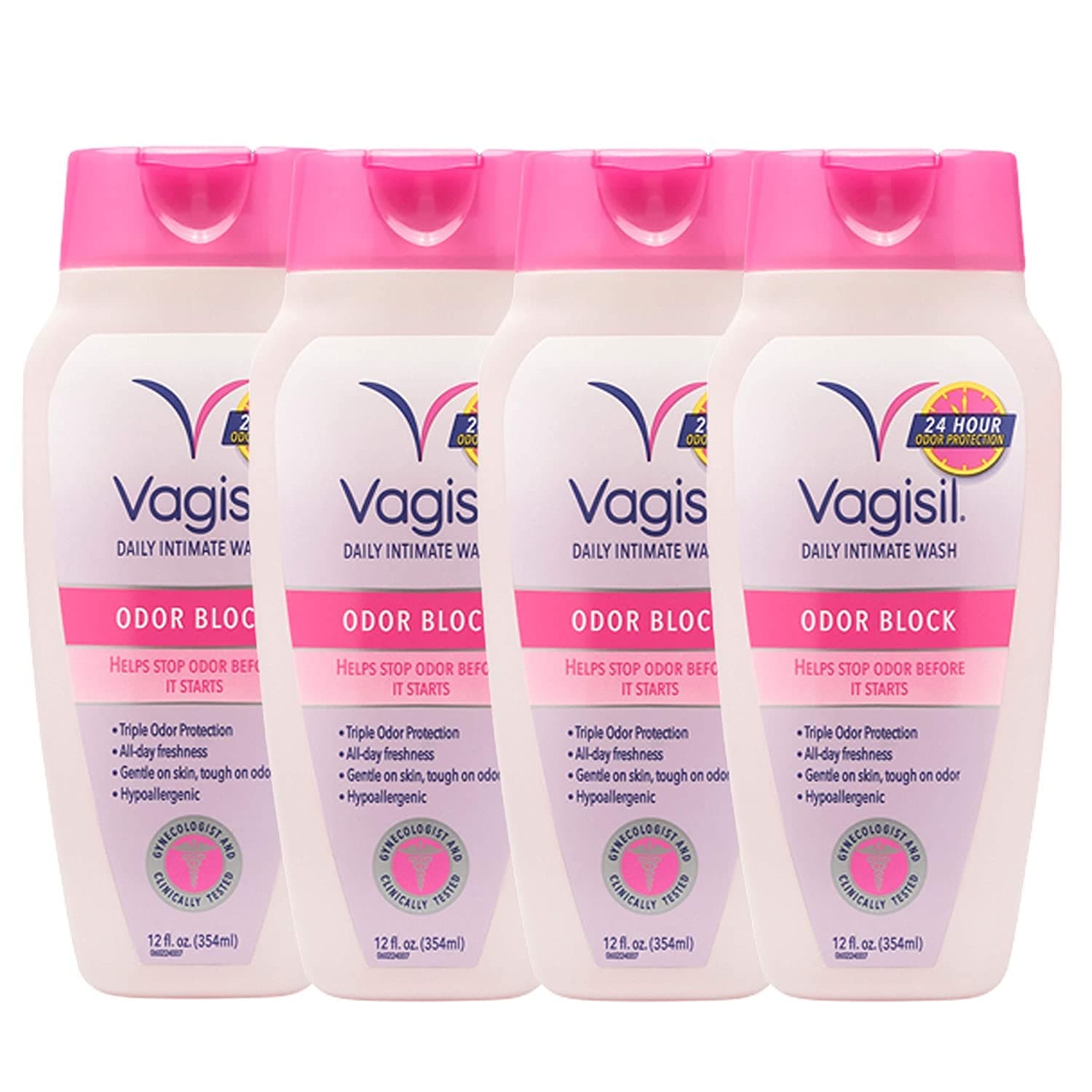 Odor Block Daily Intimate Vaginal Wash 12 oz (Pack of 4)