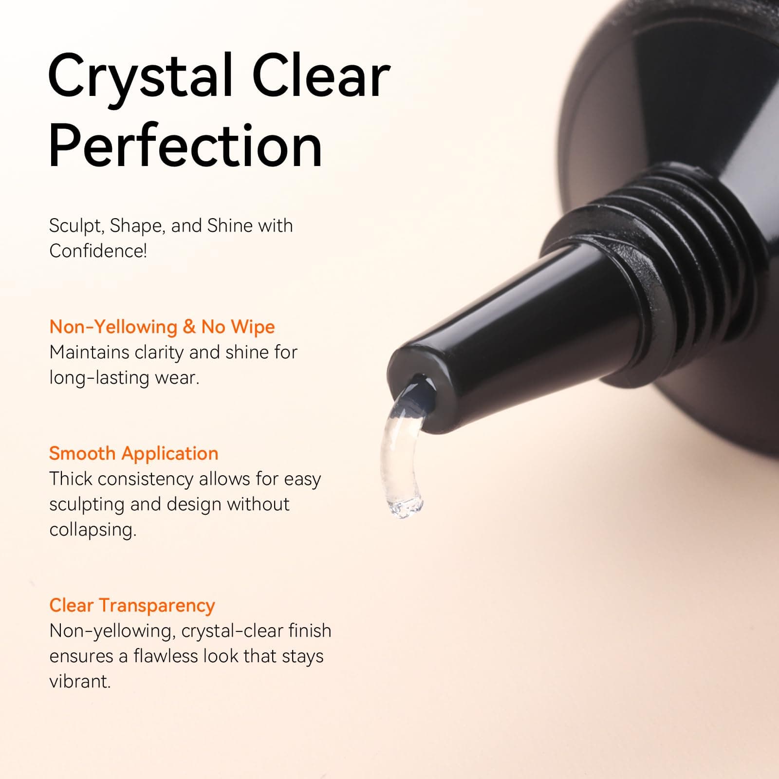 Makartt 3D Nail Gel Sculpting Gel - 2 * 15ml 3D Gel for Nail Designs and Painting, Nail Art Glue for Nail Charm, Chrome Nail Powder & Rhinestone Decoration Manicure, Nail Lamp Required