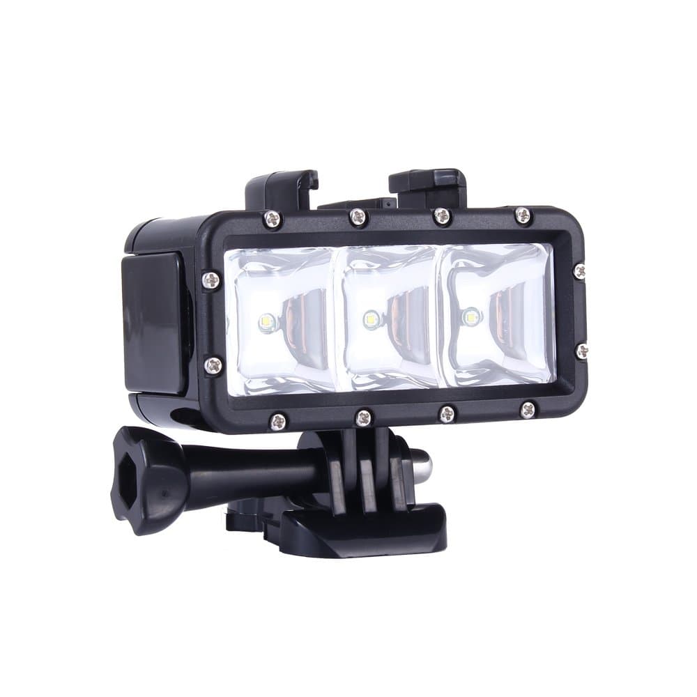 Canany Waterproof LED Diving Light with 900mAh Built-in Rechargeable Battery 30m Underwater Photography for Action Camera