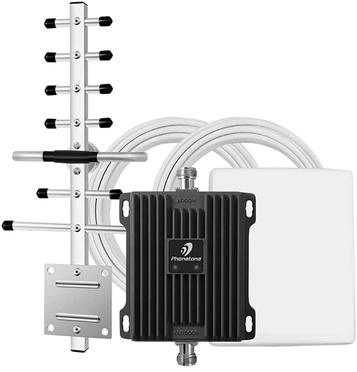 Cell Phone Signal Booster for Home and Office Use - Band 2/5 Cellular Repeater Kit Boosts Verizon, AT&T, T-mobile GSM 3G Voice, Call and Text Up to 4,500 Sq Ft. Support Multi Devices. (850/1900MHz)