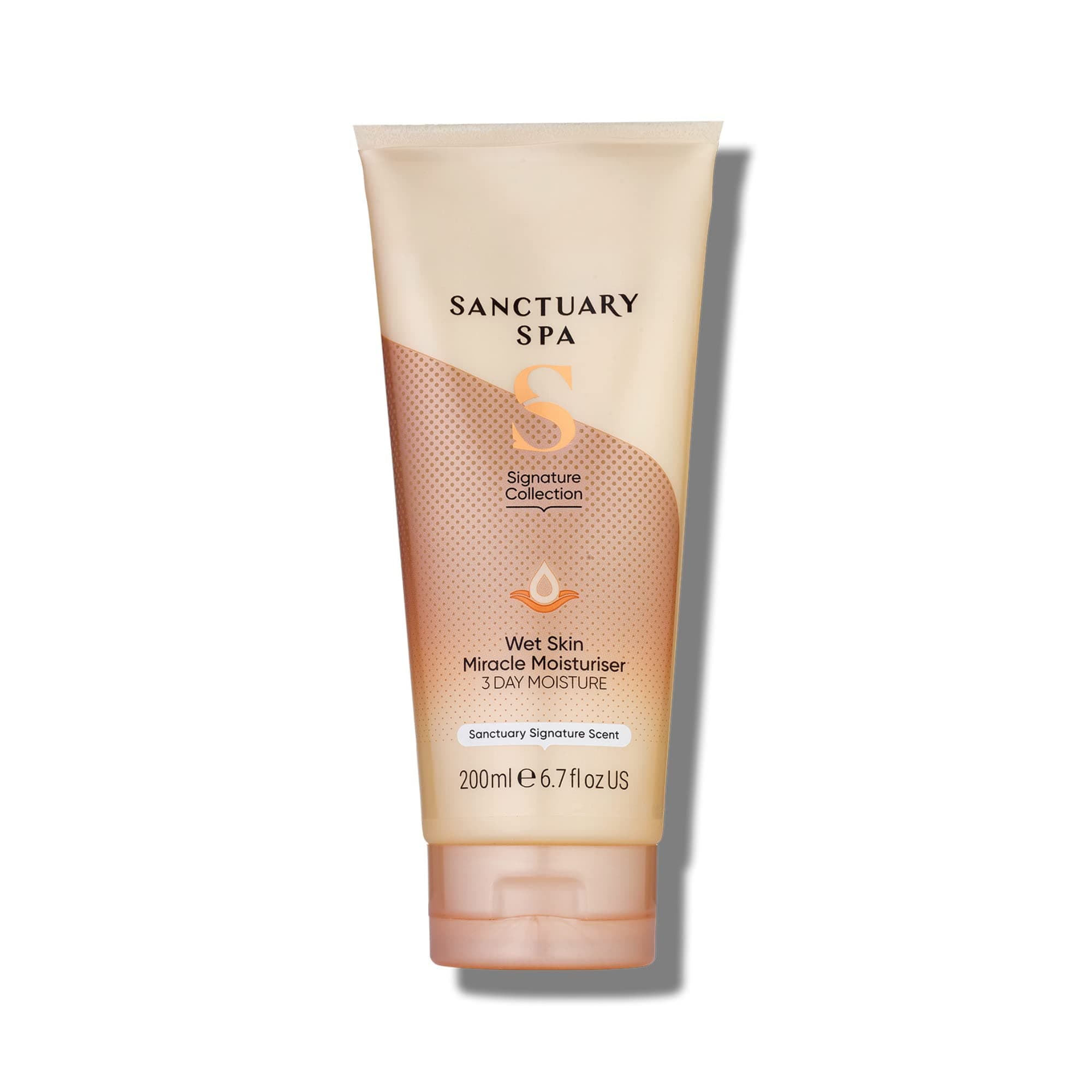 Spa Wet Skin Miracle Moisturiser, No Mineral Oil, Cruelty Free and Vegan In Shower Moisturiser, Orange, 200 ml
