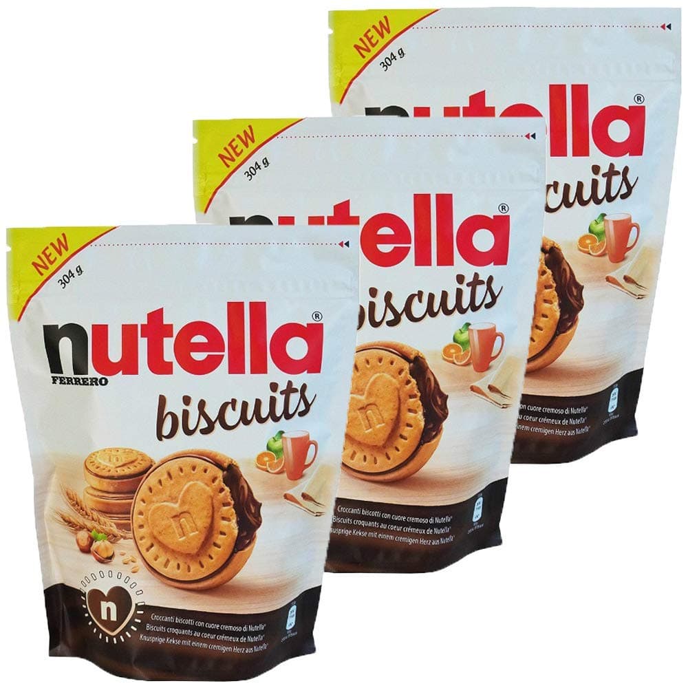 NutellaBiscuits 3 packs of 276g - A Delicious Crunchy Biscuit with All The Creaminess and Unique Taste of Nutella Ferrero