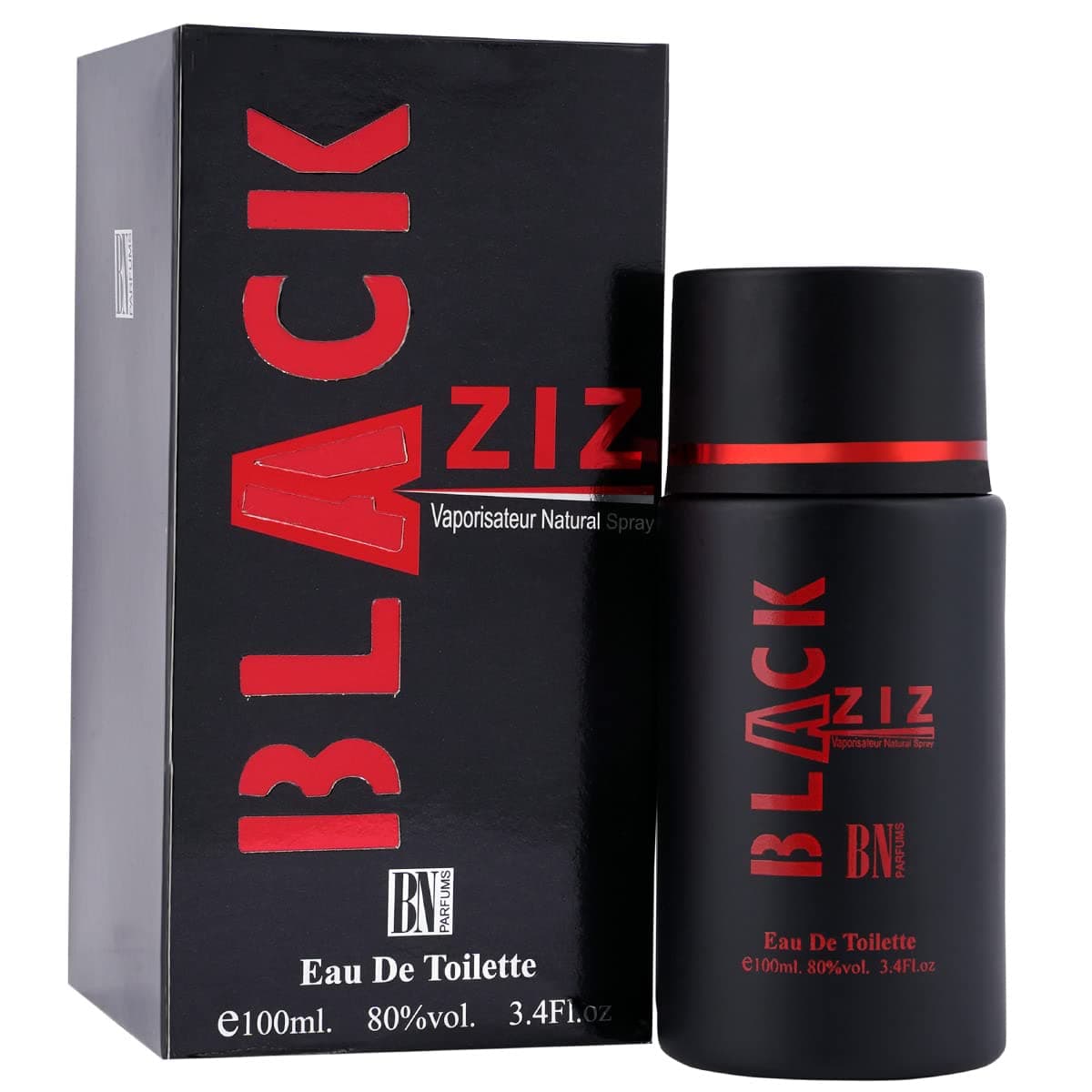 BN Parfums Ziz Black Long Lasting Men 100ml Perfume, Aromatic, Fresh Spicy & Earthy, Soothing Fragrance