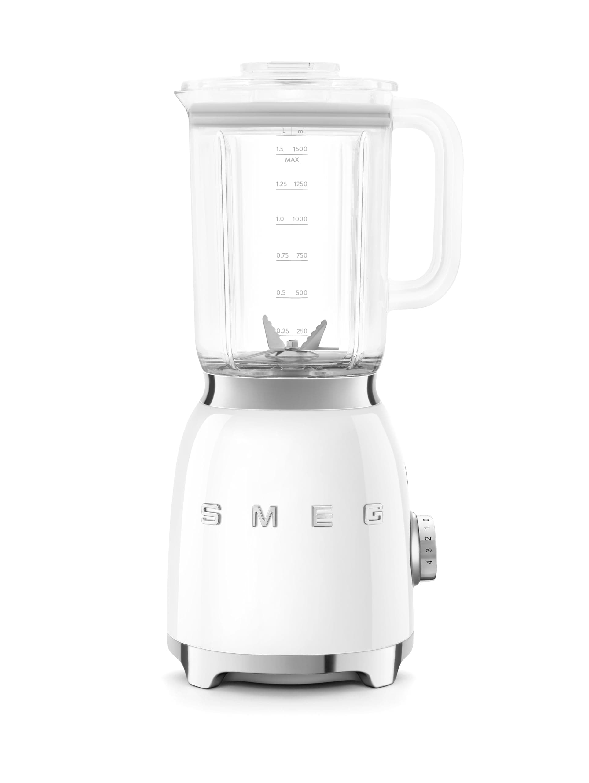 BLF03WHUK Retro 50's Style Jug Blender with Stainless Steel Blades, 4 Speed Settings and 3 Pre-set Programs, 1.5 Litre, 800W, White