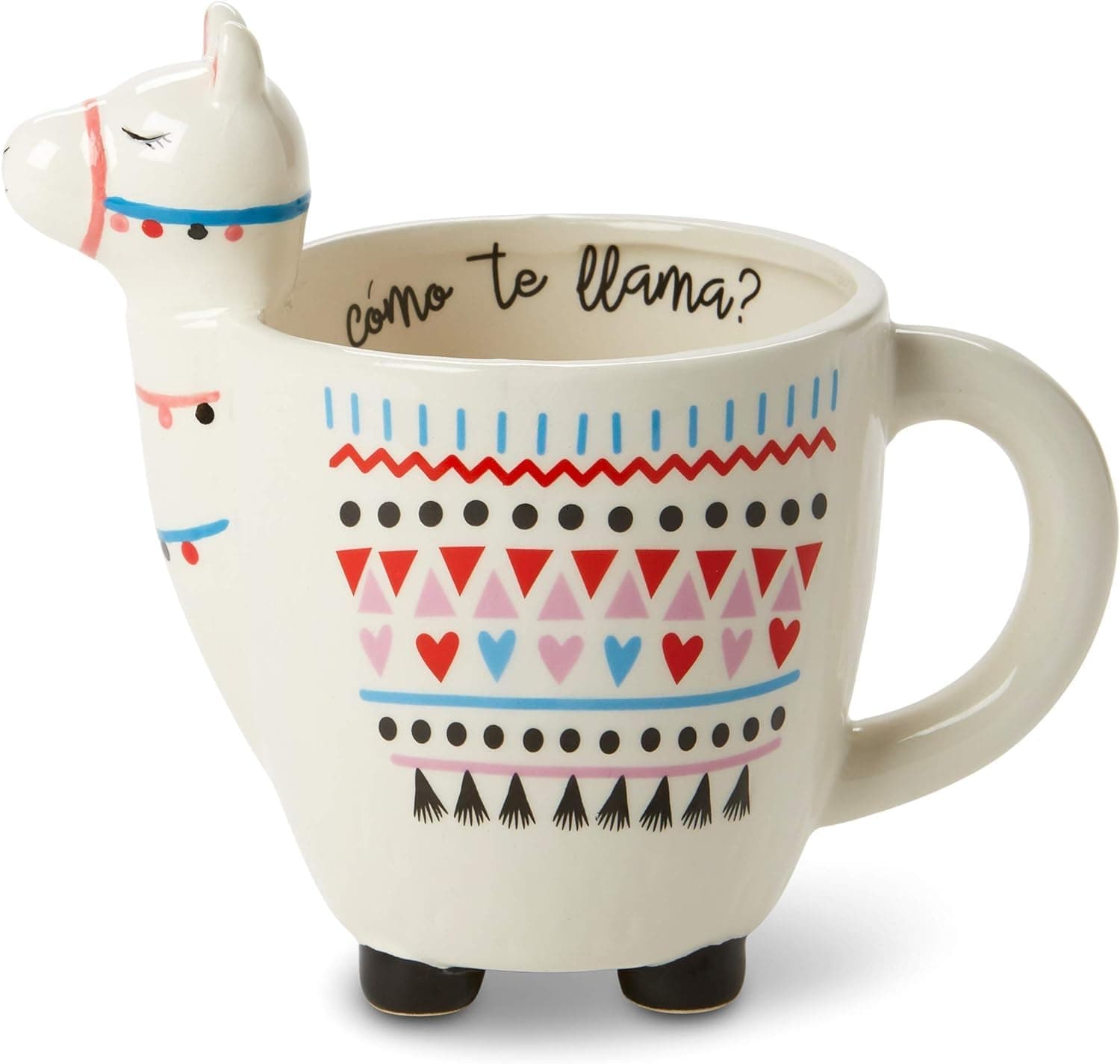VOTUM Animal-Shaped Llama Coffee Mug, 18.6 fl. oz. - Handmade, Adorable Tea Cup with Printed Como Te Llama Writing - Premium Ceramic Gifts for Women & Men
