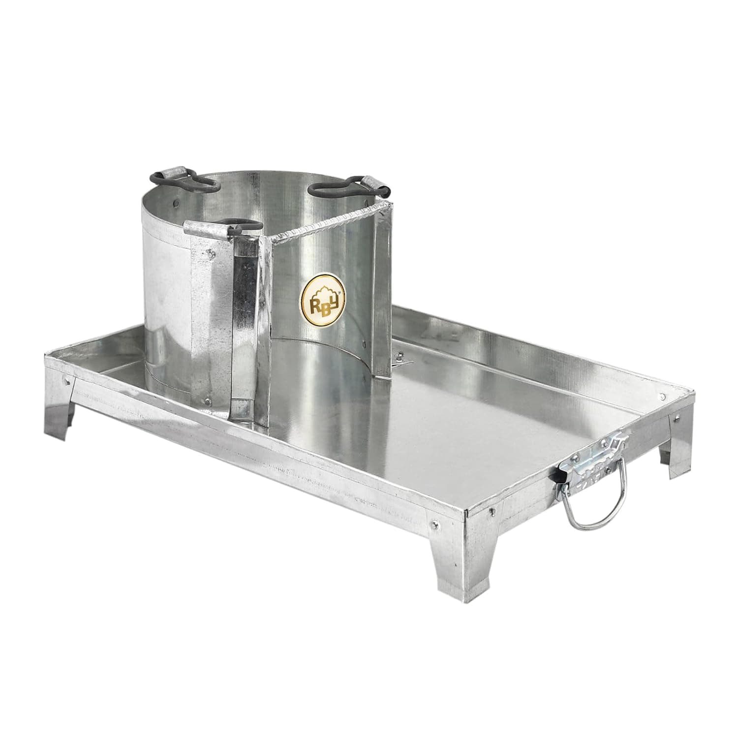 RBY Portable Firewood Charcoal Stove Grill Barbeque Tandoor Lohe Ka Chulha with Durable Stand Smooth Edges Strong Riveted Rods Inbuilt Handles Outdoor Indoor Tracking Camping Traveling Cooking