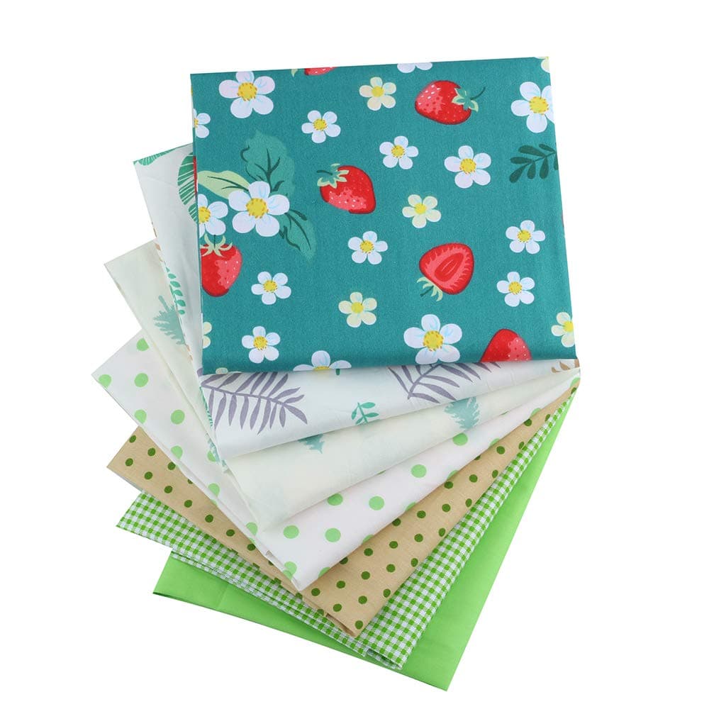 ShuanShuo Green Series Cotton Fabric Quilting Patchwork Fabric Fat Quarter Bundles Fabric for Sewing DIY Crafts Handmade Bags 40X50cm 7pcs/lot