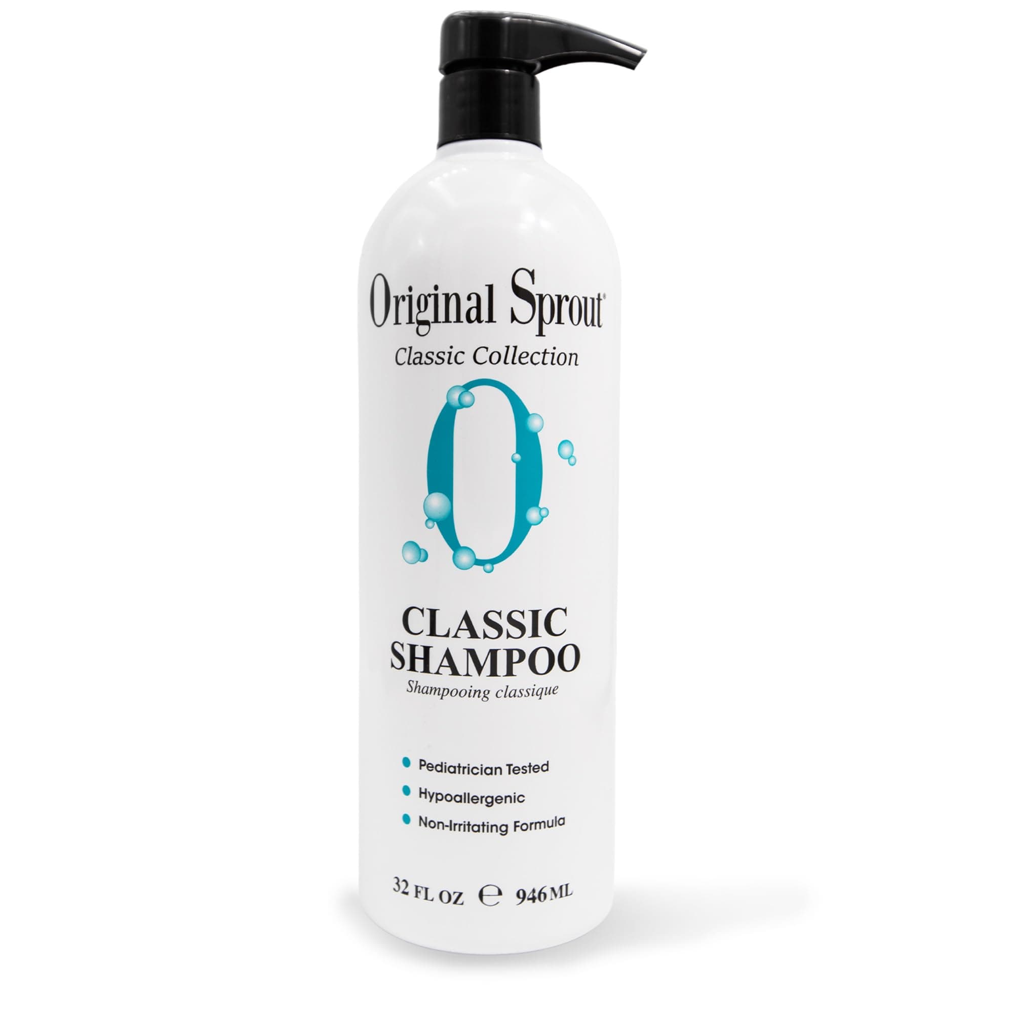 Original Sprout Classic Shampoo for All Hair Types, Gentle Sulfate Free & Vegan Hair Cleanser for Kids and Adults, Tear Free Formula, 32 fl oz