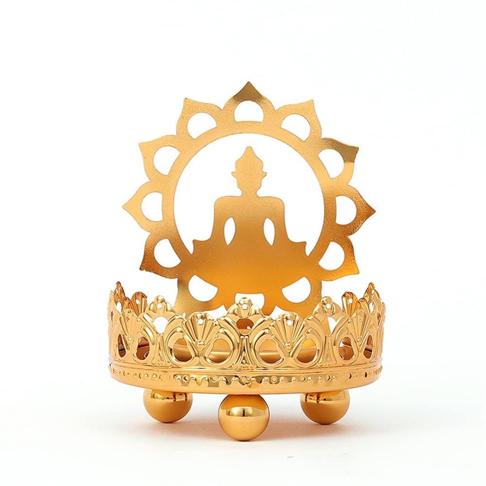 QINJIE Modern Buddha Candle Holders for Tea Light, Votive Wax Candle Stand Tray Candelabras Tealight Holder Bougie Table Centerpiece for Home Ornament Holiday Decoration (Color : B)