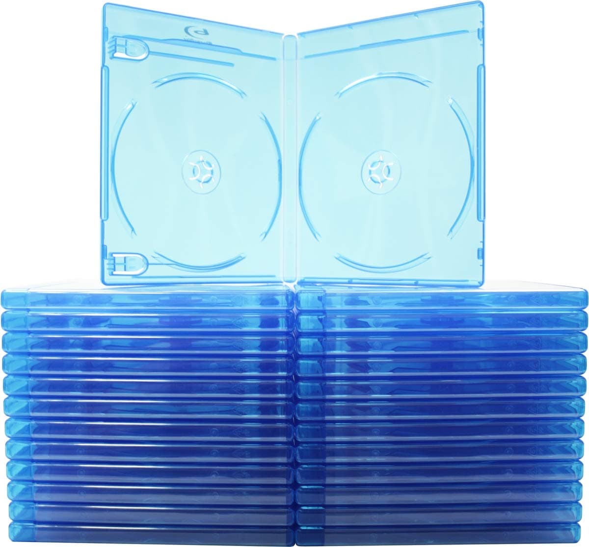 (25) Empty Standard Double Blue Replacement Boxes/Cases for Blu-Ray Disc Movies BR2R12BL