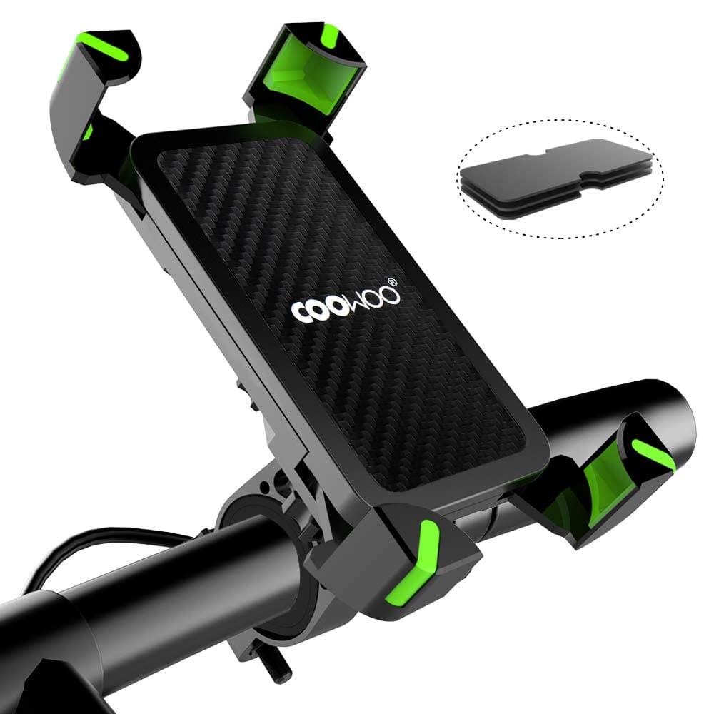COOWOO Bike Phone Holder, 360° Rotatable Adjustable Bike Handlebar Phone Mount for iPhone X/8/8 Plus/7/7 Plus/6S Plus, Samsung and Other 4" to 6.5" Cycling GPS Devices