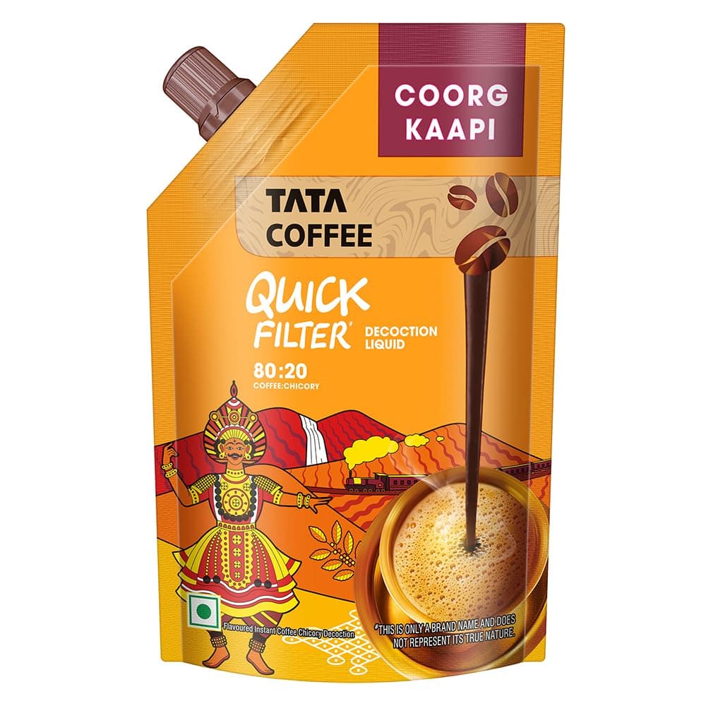 Tata Coffee Quick Filter Decoction Liquid, Coorg Kaapi, 200ml Box, Flavoured Instant Coffee Chicory Decoction (80% Coffee and 20% Chicory), Liquid Filter Coffee, Easy to Make