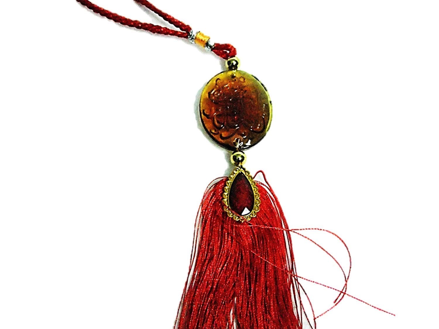 M A GIFTS Allah Arabic Name Muslim Car Rear Front Mirror Hanging Decoration (Brown)