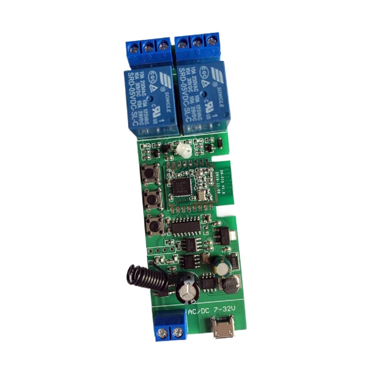 2 Channel 5V 12V ZigBee Smart Relay Switch,Adjustable Self Lock and Momentary Interlock Working Mode,Works with Tuya eWelink Zigbee Gateway, Alexa, Google Home (ZigBee Hub Required)