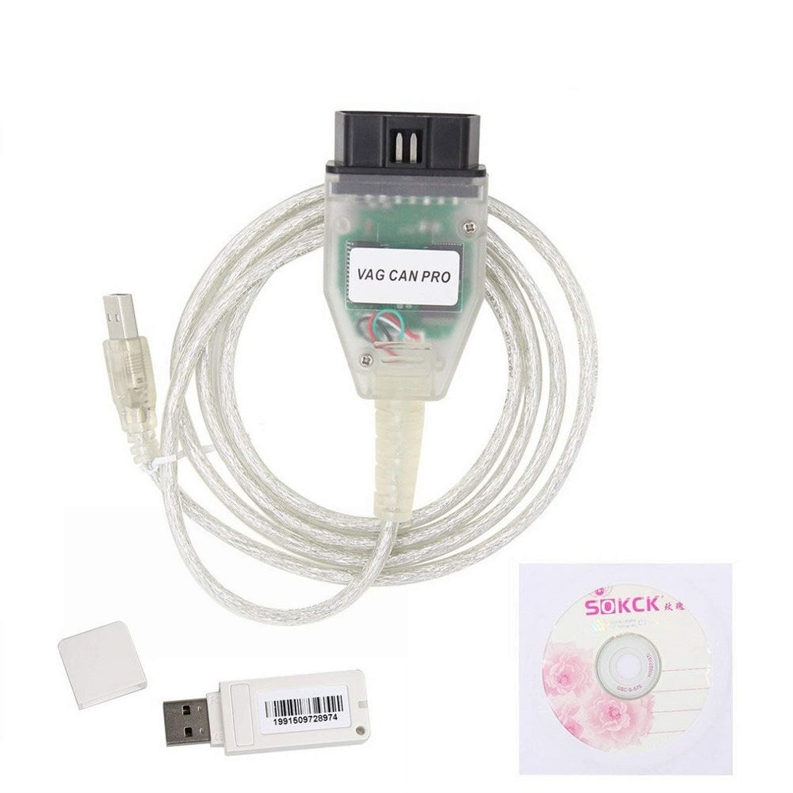 GZDtdsdV5.5.1 With FTDI FT245RL VCP OBD2 Diagnostic Interface Can Pro USB Cable Support Can Bus UDS K Line (Color : With USB Dongle)(With Usb Dongle)