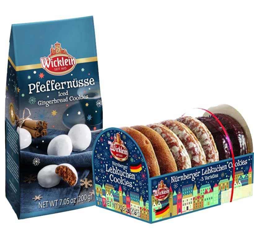 Pfeffernusse Iced Gingerbread Cookie Bag and Fine Oblaten Burggraf Lebkuchen Assortment