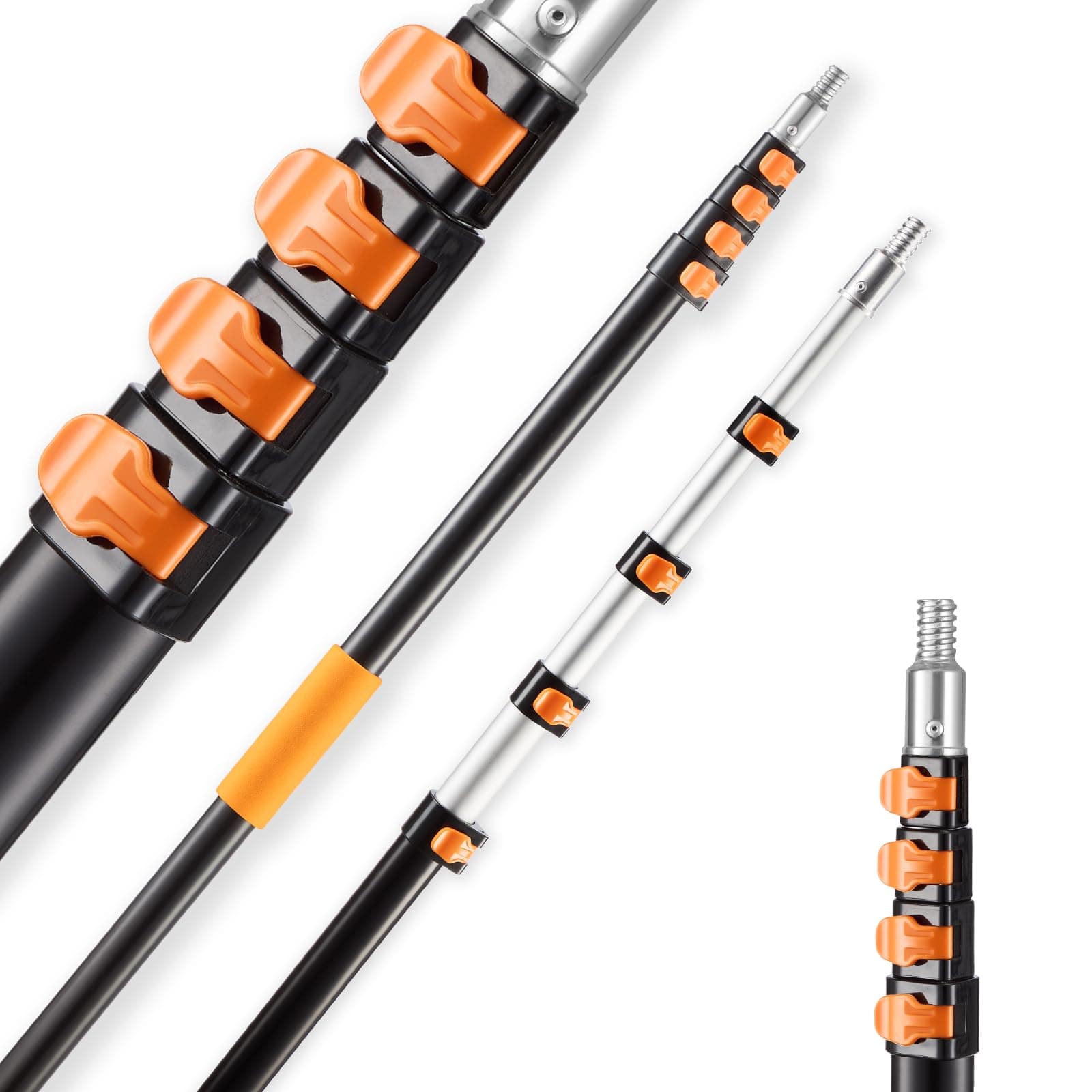 Telescopic Extension Pole, 4.66-19 FT Multi-Purpose Extendable Pole, Sturdy Aluminum Alloy Paint Pole Extension with Flip-Lock Design, High Reach Roller Stick for Painting, Dusting and Cleaning