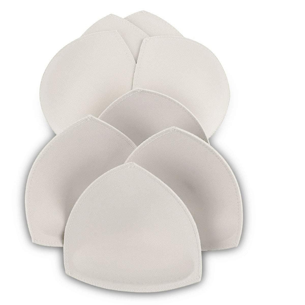 SERMICLE Bra Pad Inserts 4 Pairs, Bra Pads Sewn Padded for Sports Bra A/B or C/D,D/E Cup Beige or Black, White Optional
