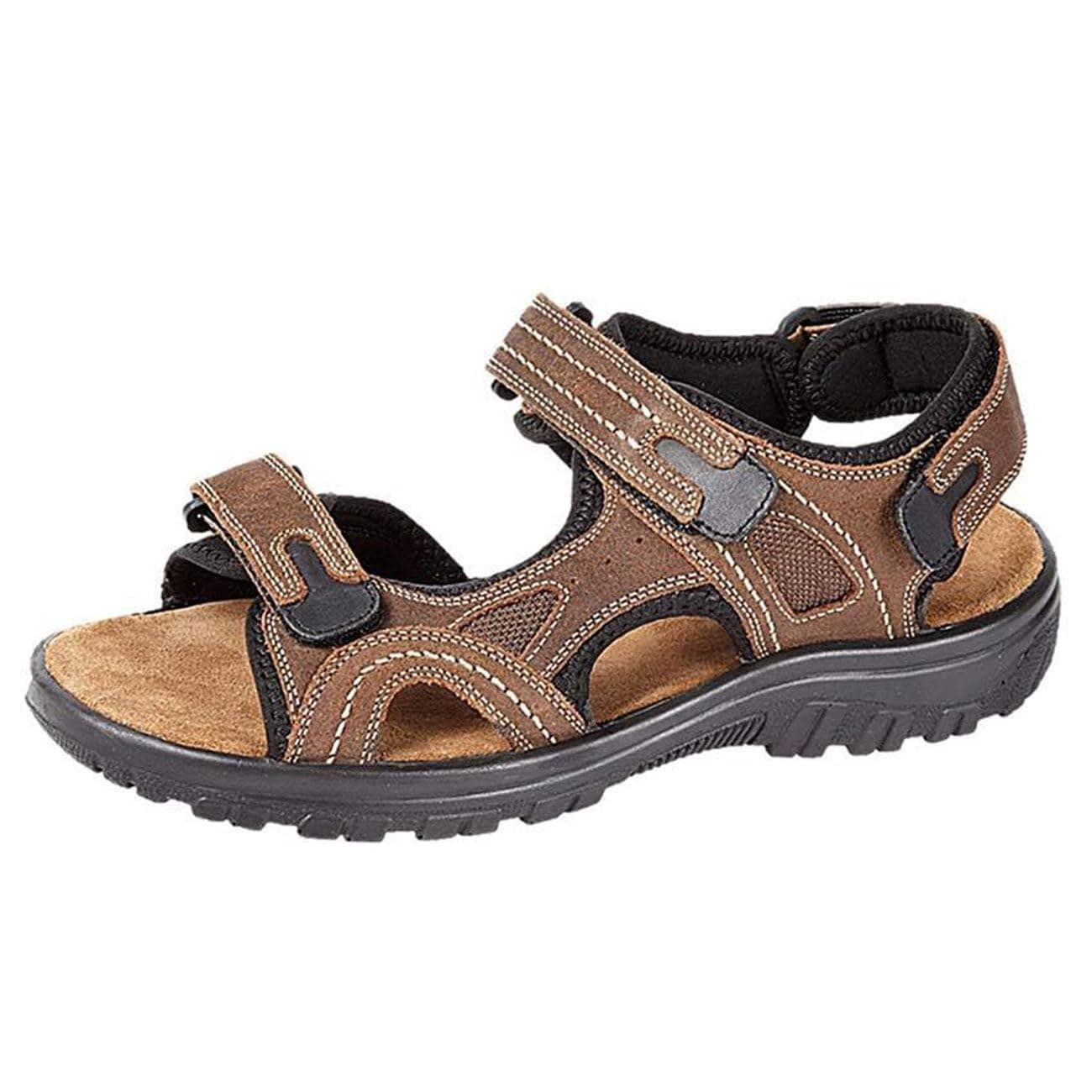 Mens Martin Real Leather Adjustable Touch Fasten Comfort Gladiator Summer Sandals Shoes
