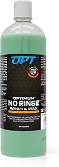 Optimum No Rinse Wash and Wax – Rinseless Car Wash Formulated with Carnauba Wax with UV Protection - For Cars, RVs, Trucks, Motorcycles and more (32 Oz)