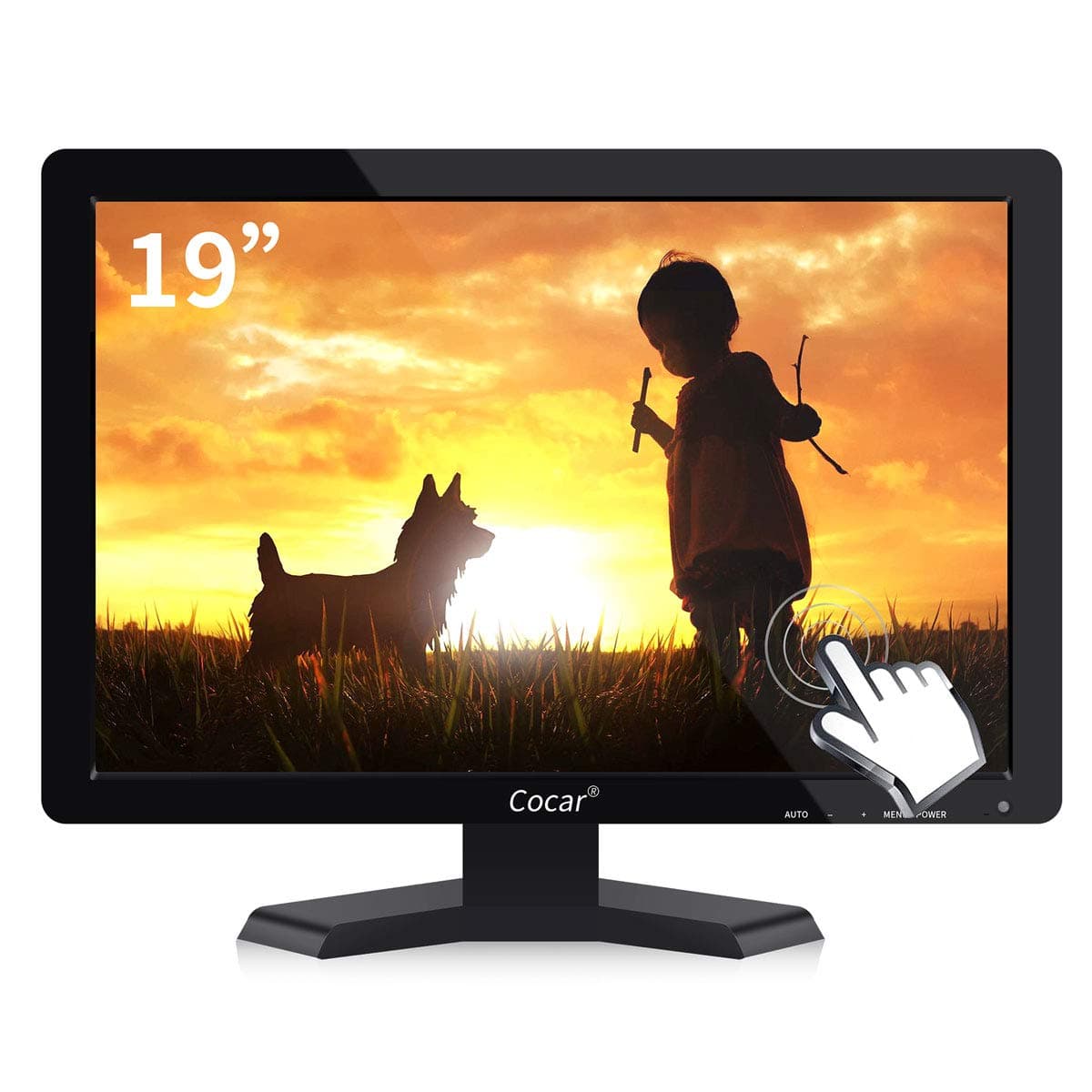 Touchscreen Monitor, 19 inch LCD Monitor POS Touchscreen Monitor 1440x900 High Res Built-in Touchscreen Display VGA USB Touch-Screen Monitor for PC POS Cashier Restaurant Bar Coffee Store