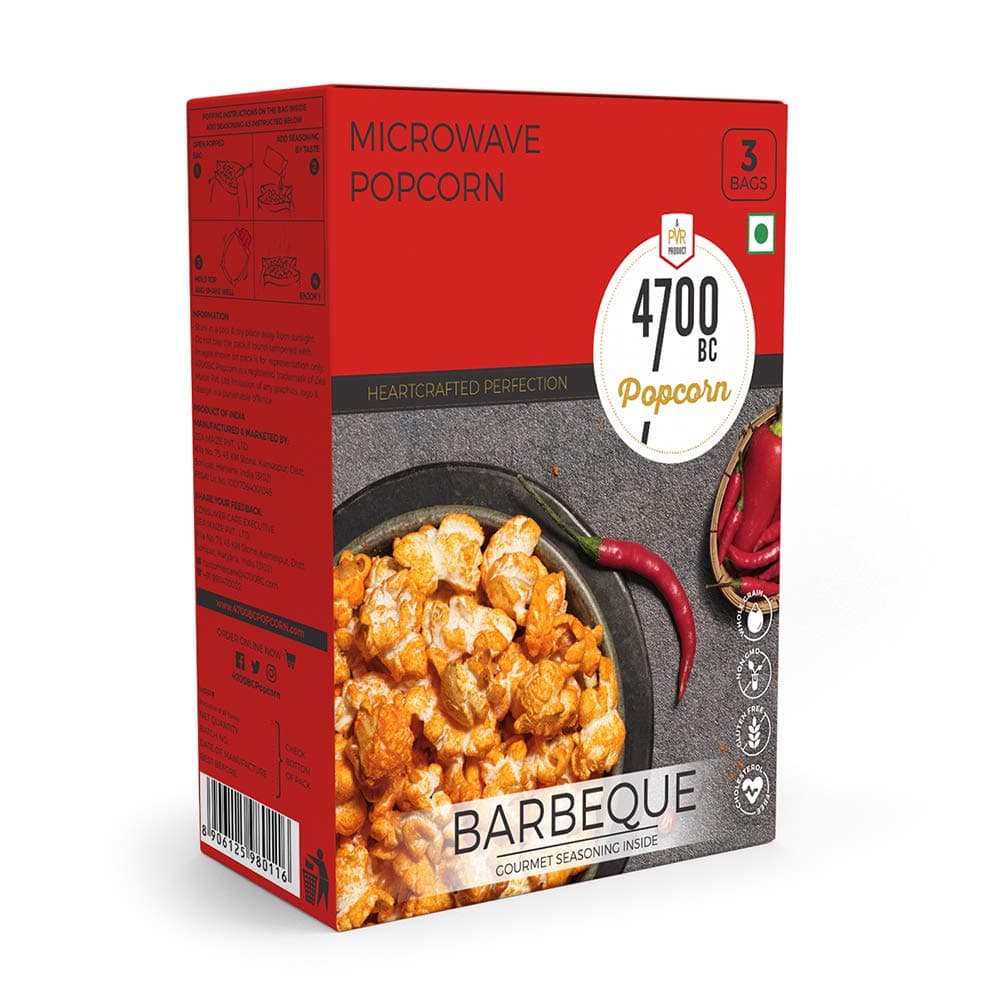 4700BC Popcorn,Microwave Bag, Barbeque, 276g (Pack of 3)
