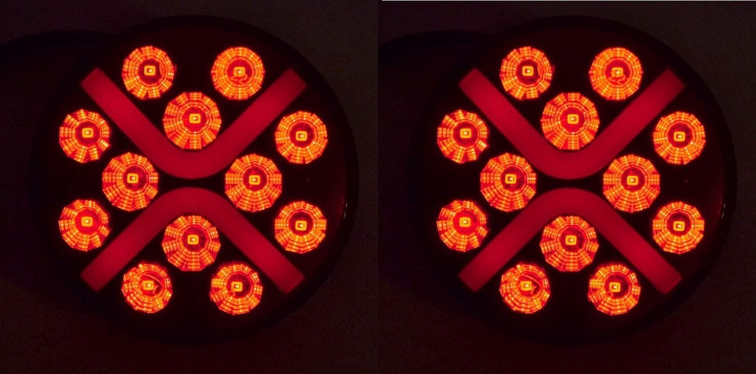 2x red neon thin design LED tail rear lights X type 24V truck trailer chassis bus camper