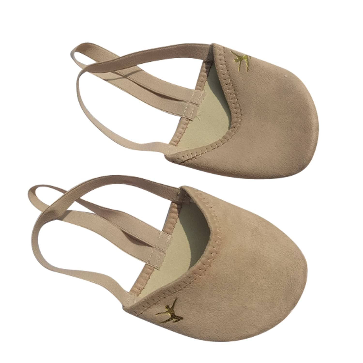 A&K L'YDIA Dance Canvas Pirouette Half Toe Sole Shoes Rhythmic Gymnastics Socks for Ballet Jazz Competition Women&Men/Girls/Toddler/Kids