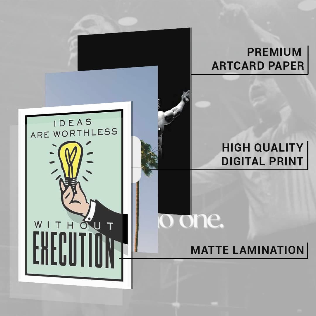 Pack of 54 Motivational Inspirational Wall Collage Kit Posters - 4 x 6 Inches Posters for Room Wall Decoration - Wall Art For Bedroom, Office, Living room, Dorm room