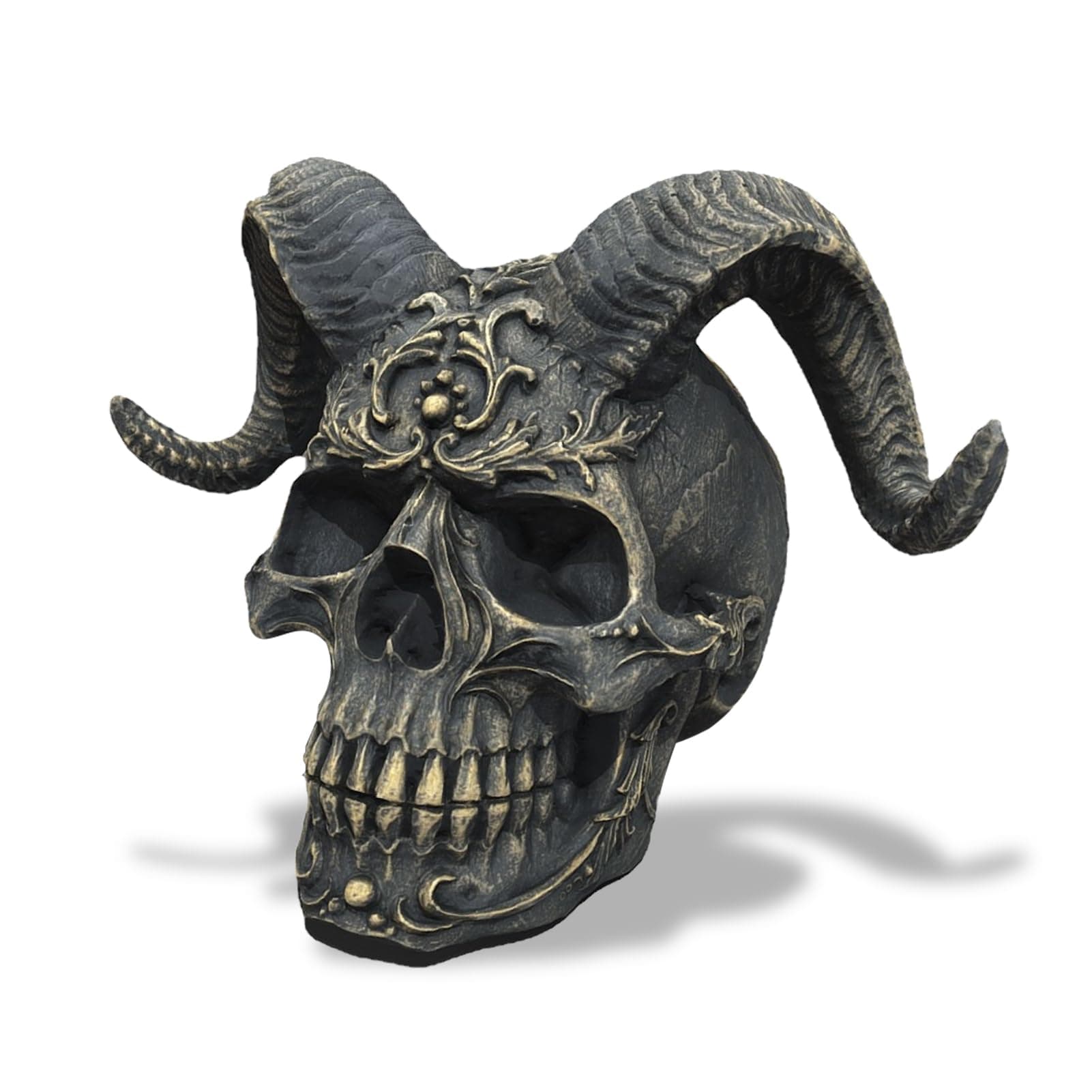 14CM Demon Skull Figurine,Black Infernal Skull,Desk Skull Ornament,Creative Skull Head Sculpture,Resin Skull Head model,Halloween Skull Ornament,Gothic Home Accessories,Goth Gifts For Men