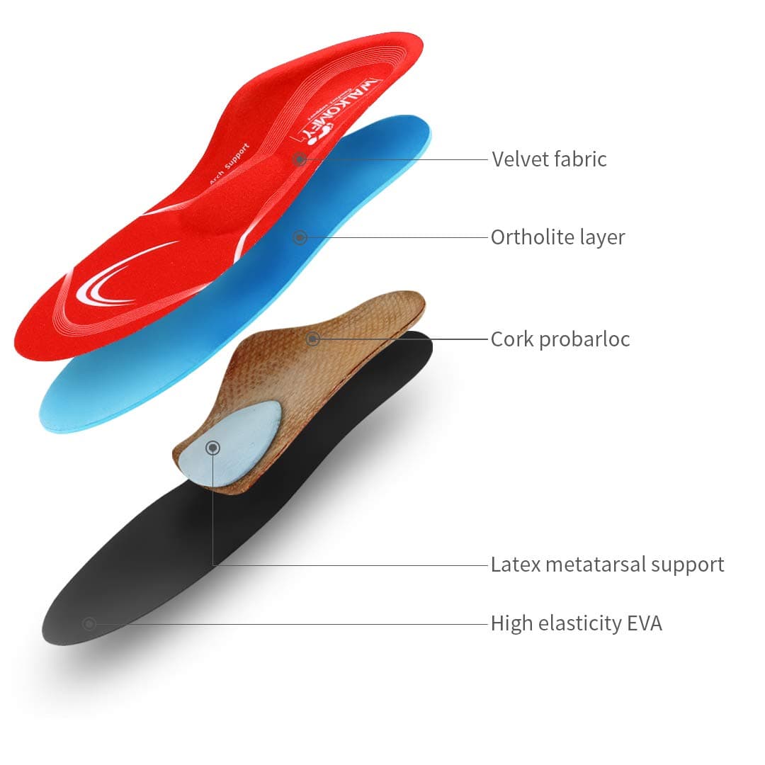 Walkomfy Pain Relief Orthotics, Plantar Fasciitis Arch Support Insoles Shoe Inserts for Maximum Support/All-Day Shock Absorption/Designed for Men and Women 27cm