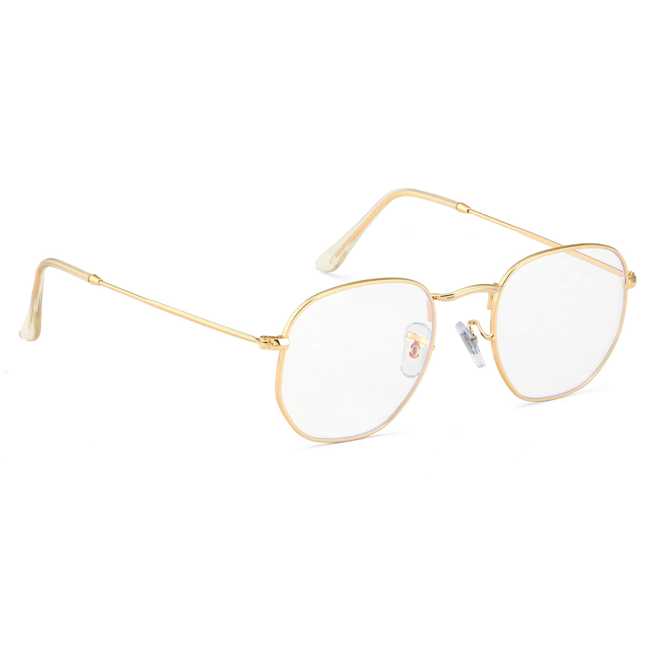 Vintage Classic Fashion Blue Light Block Glasses Hexagonal Shape Men Women Spectacle Frame