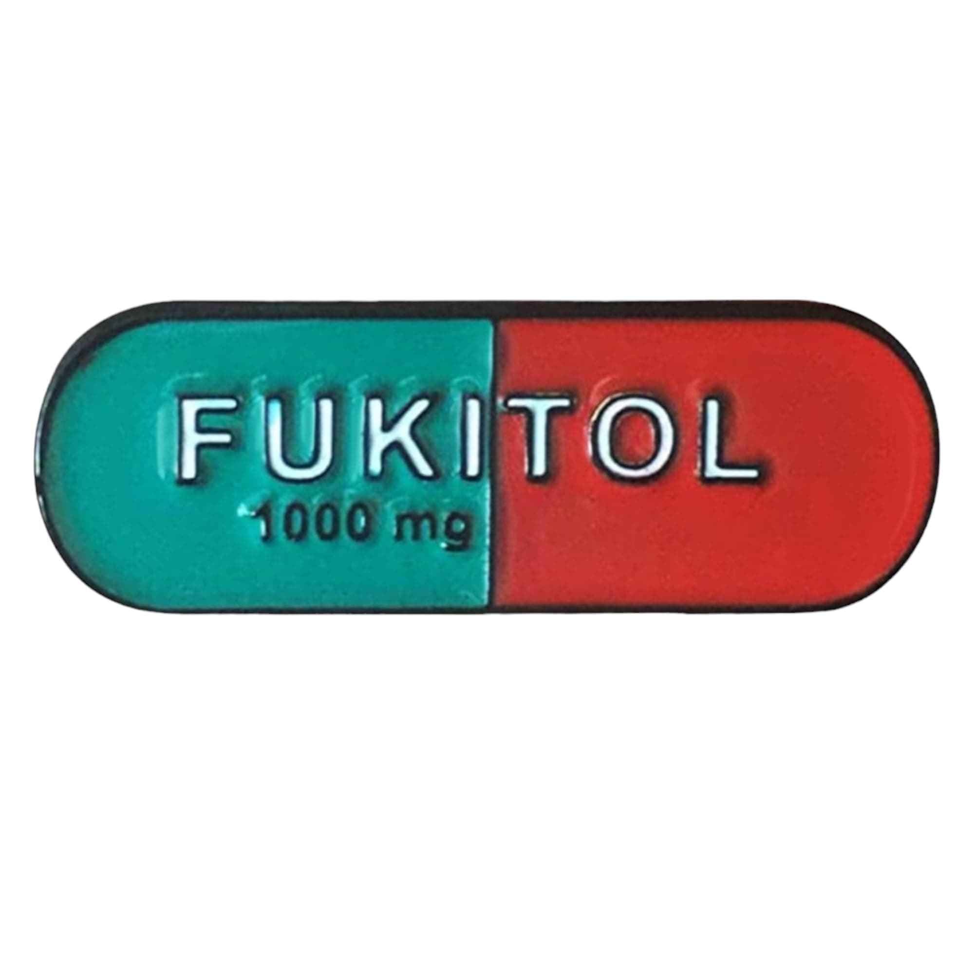 Fukitol Enamel Pin Funny Sarcasm Fukitol Prescription Pill - Great Gift for Coworkers, Friends- The Perfect RX - Hat pins, Funny Pins, Jean pins