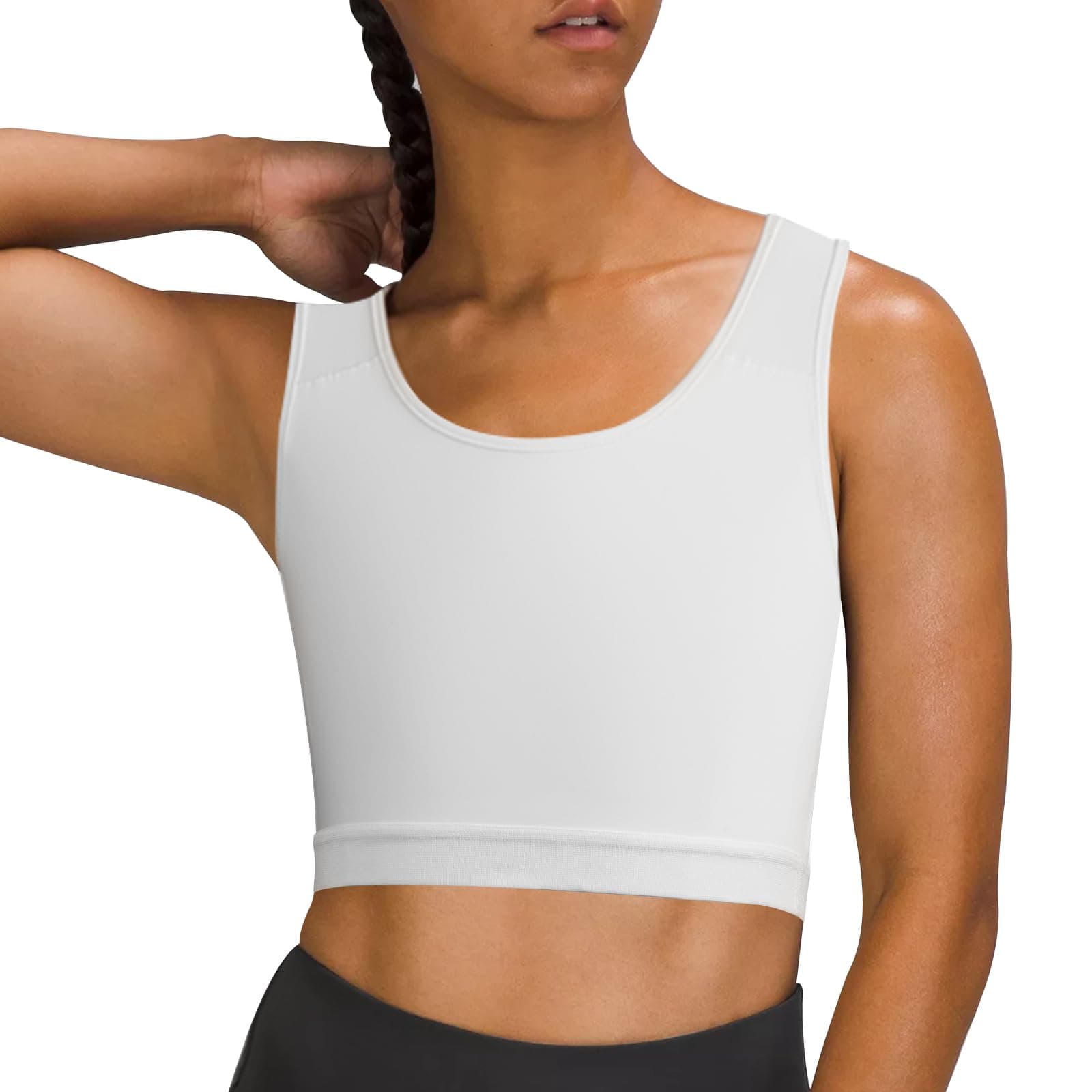 XUJIHalf Chest Binder for Transgender FTM Pullover Slim Fit Tank Top (W, 2XL) White