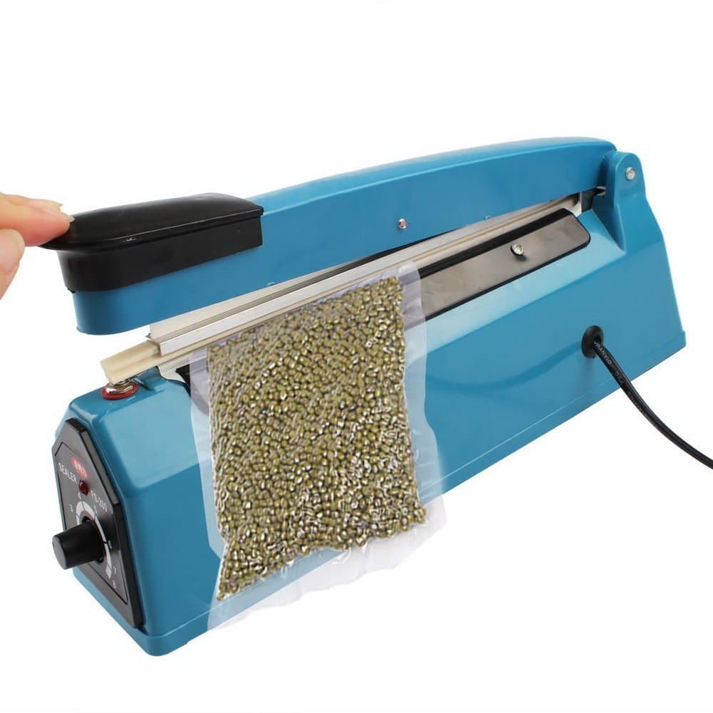 8" Impulse Manual Heat Poly Sealer 20cm Wrap Plastic Bag Closer Machine Teflon Sealing