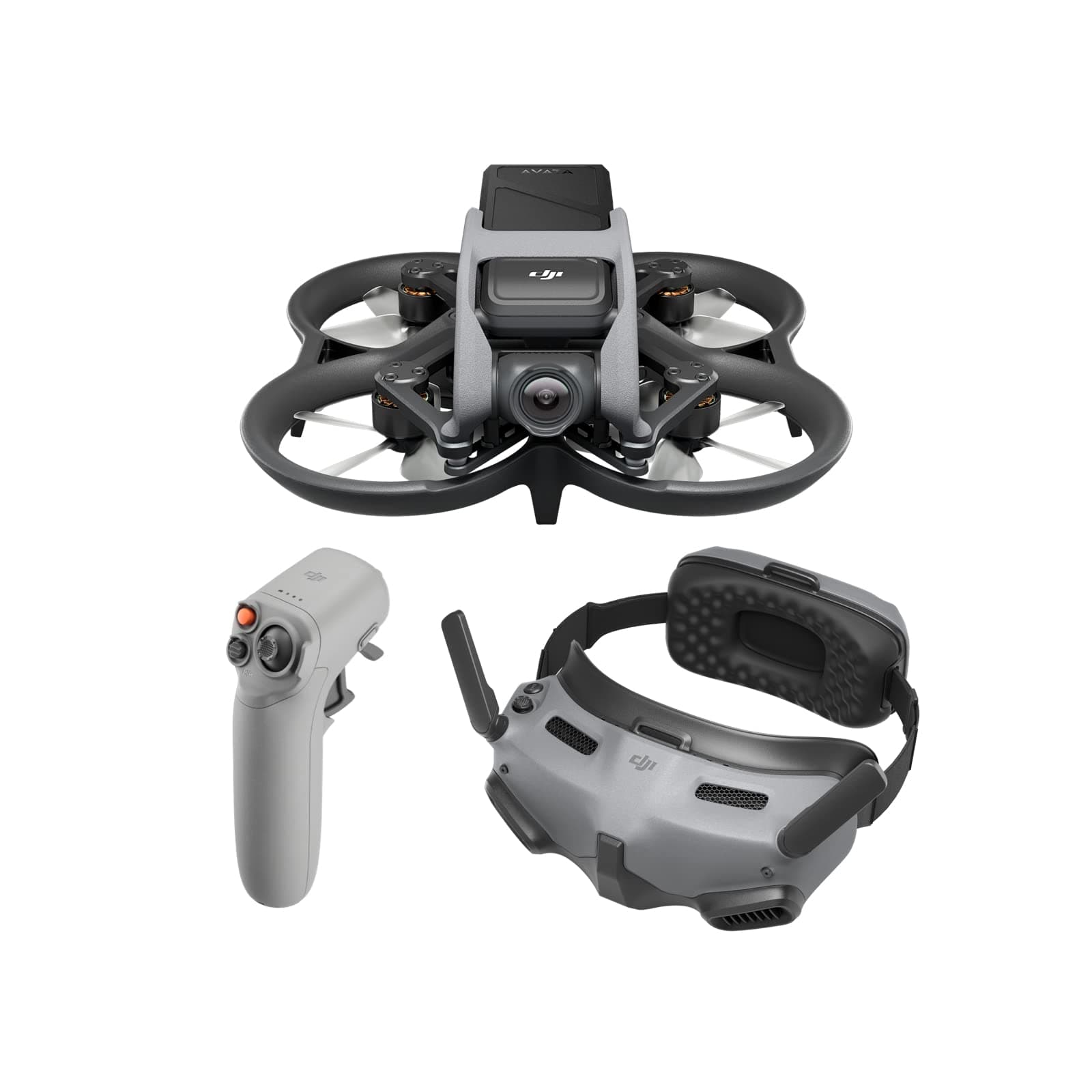 DJI Avata Explorer Combo, FPV Drone with Camera 4K, Super-Wide 155° FOV, Includes New RC Motion 2 and Goggles Integra Black, FAA Remote ID Compliant
