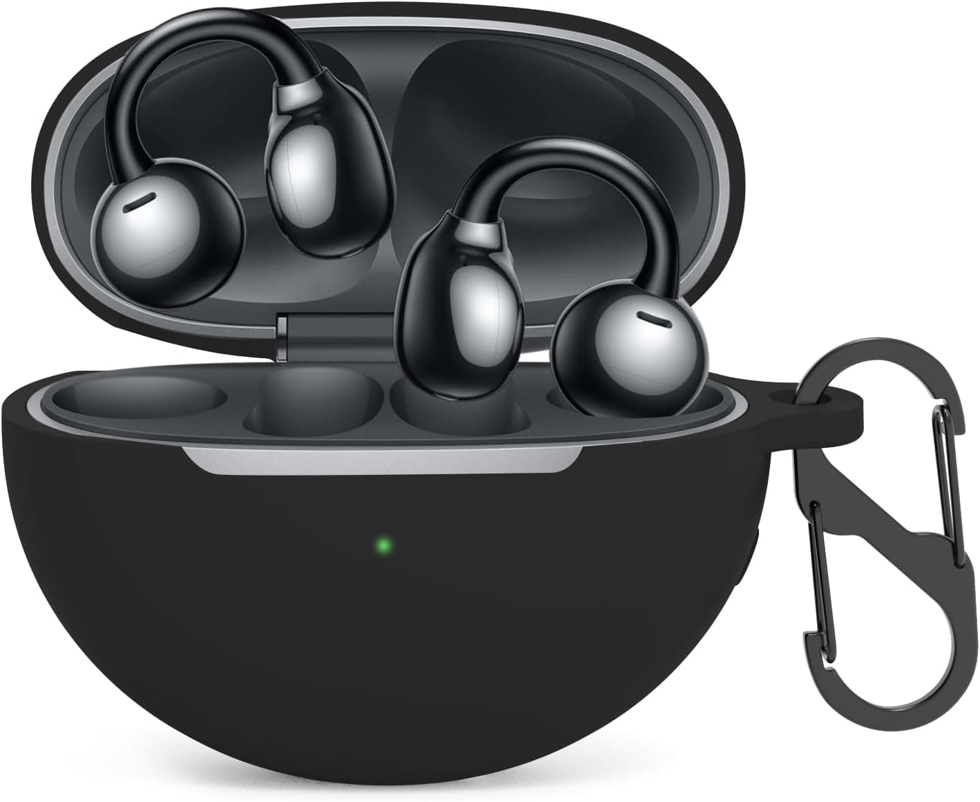 Agrifilm Silicone Case Compatible with Huawei FreeClip Earbuds, Full-Body Protection Cover with Anti-Lost Keychain (Black)