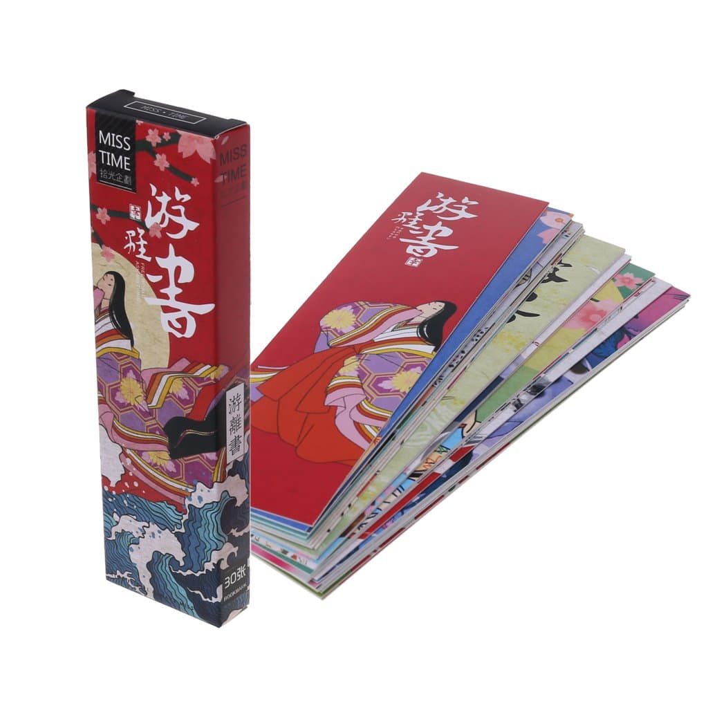 Karryin 30Pcs/Bag Paper Bookmark Vintage Japanese Style Book Marks for School Student Kids Creative Gift