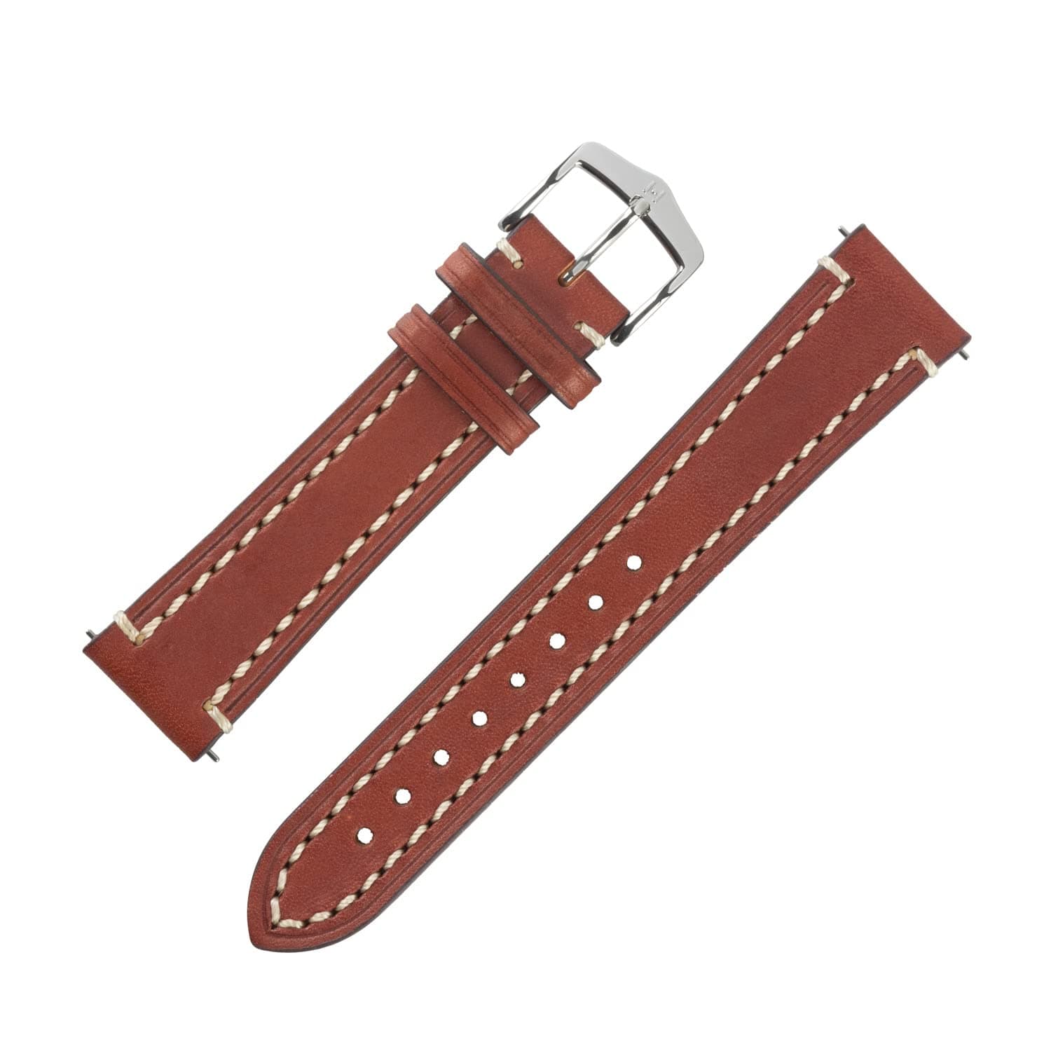 Hirsch Liberty Leather Watch Strap with Buckle in Gold Brown