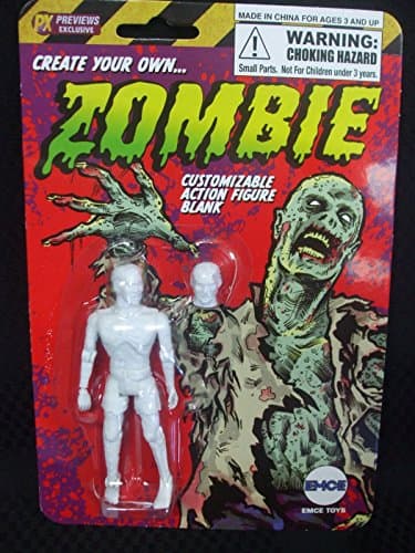 Emce Toys Create Your Own Zombie - 4 inch Customizable Figure Blank - Eye Hanging Out of Head & Wearing Tattered Shorts Previews Exclusive