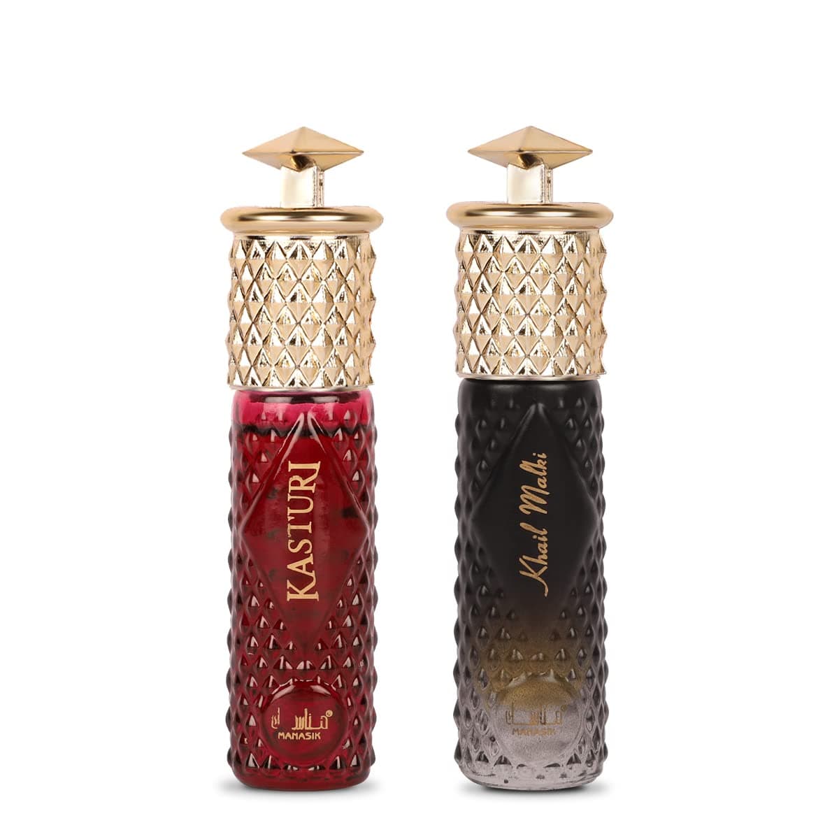 Manasik Set of 2 Alcohol Free Premium Attar, Kasturi For Men & Khail Malaki For WomenFresh & Soothing Fragrance, Long Lasting Roll on Itra, 6ml Each