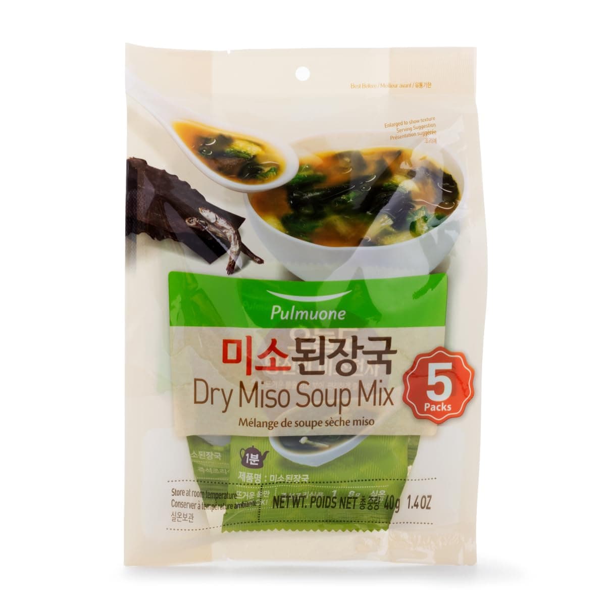 Pulmuone Instant Pre-made Dry Miso Soup 5 Packet